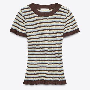 ZARA KNIT TOP WITH RUFFLES